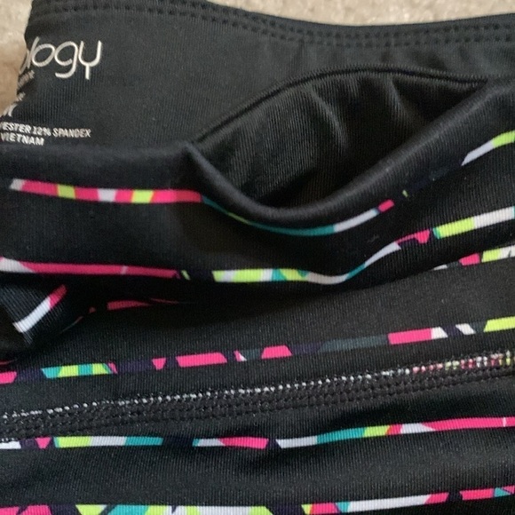 Ideology Athletic Cropped Leggings Women Size Medium Neon Black - Picture 10 of 10